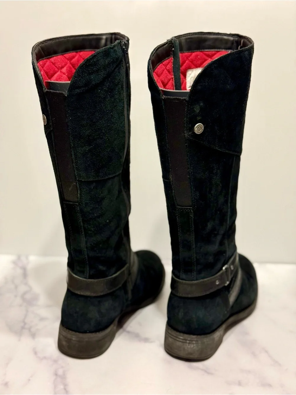The North Face Bridgeton Black Suede Waterproof Riding Boots, EUC w/ box, size 9